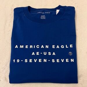 American Eagle Outfitters Classic Blue Long Sleeve Tee